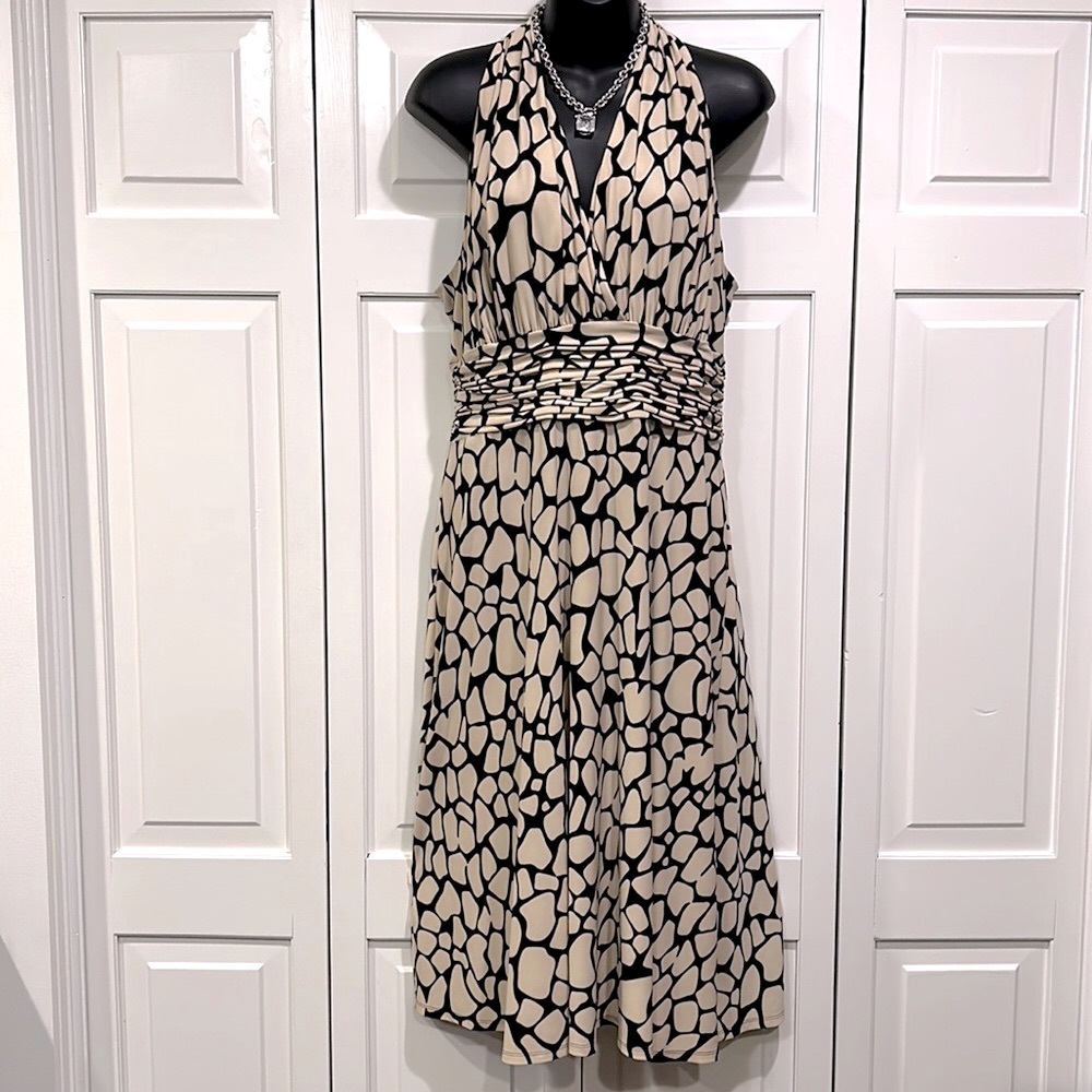 Evan Picone Halter Dress Women’s Size 12 Animal Print